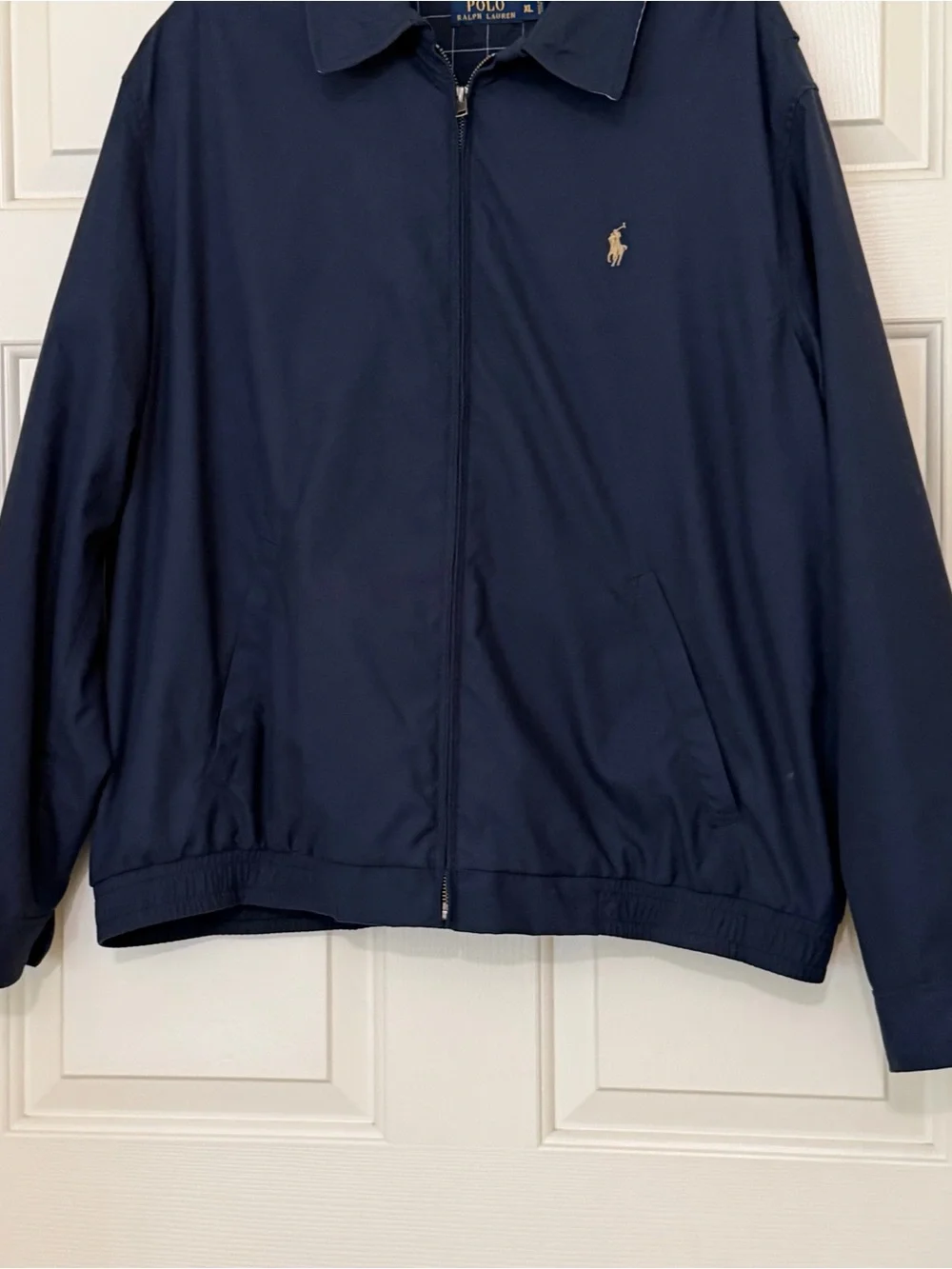 Ralph Lauren Polo Navy Blue Lightweight Jacket Harrington Windbreaker Size XL